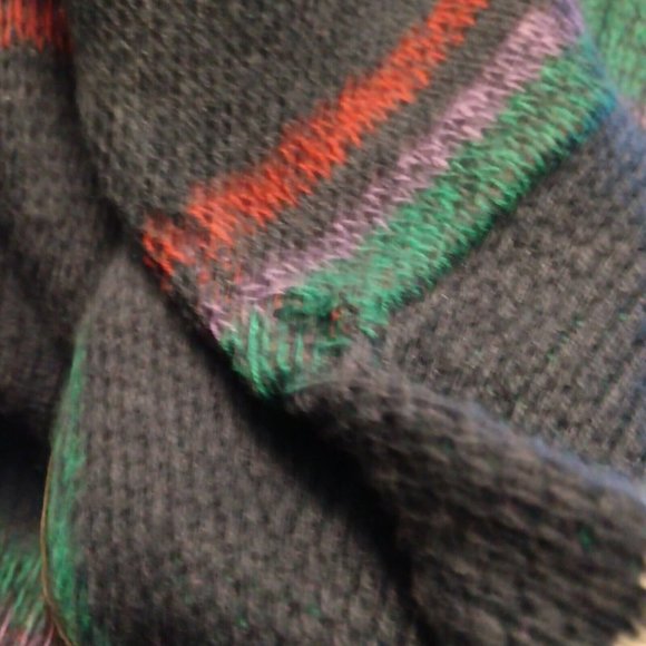 Vintage 90s Impact L Sweater Crew Neck Leather Patches Mountain Ski Retro READ - Picture 12 of 16